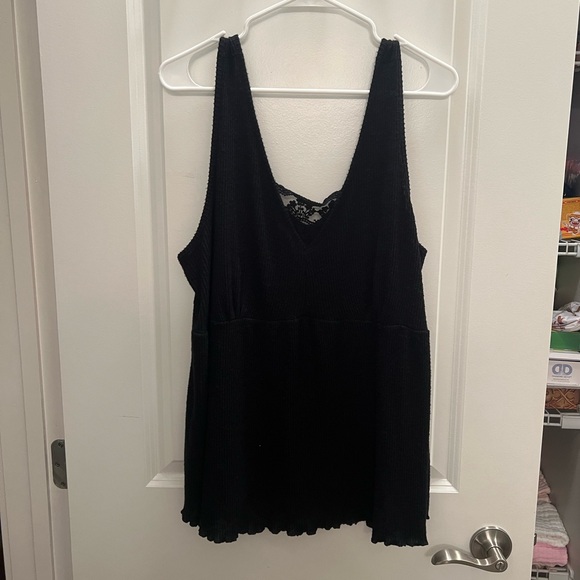 Maurice’s - Knit Black Lace Trim Women's Top - Picture 1 of 5